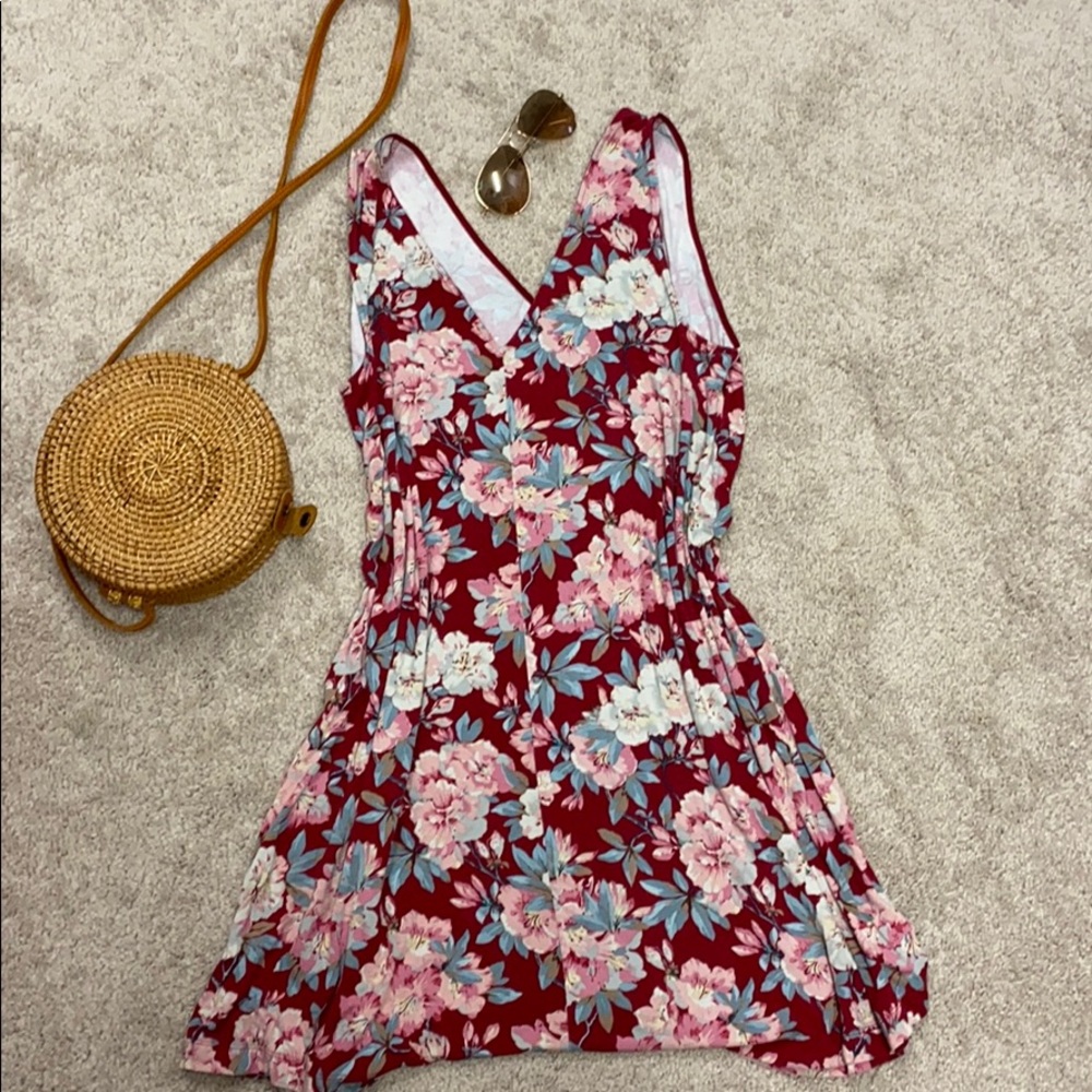Loft Floral Tank Dress Size Medium